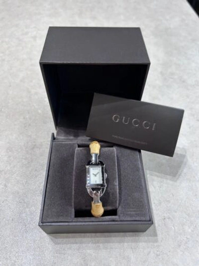 Pre-owned Gucci 6800l Bamboo Strap Women's Watch