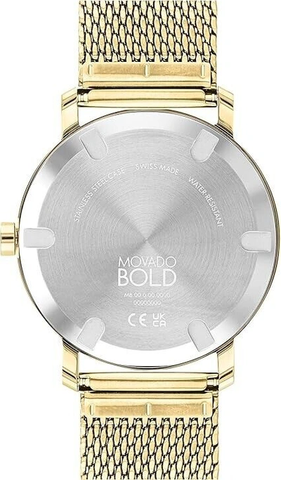 Pre-owned Movado Bold 3600791 Evolution Gold Tone Stainless Steel Mesh Band Mens Watch