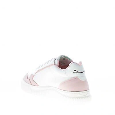 Pre-owned Voile Blanche Women Shoes Hybro Sneaker In White And Pink Vegetable Leather