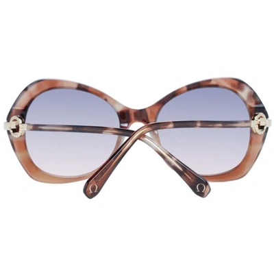Pre-owned Omega Om-1047138 Women Brown Blue Sunglasses Plastic Gradient Butterfly Eyewear In Gray