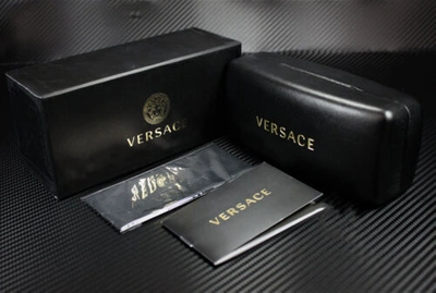 Pre-owned Versace Ve2261 100287 Black Dark Grey Women's 56 Mm Sunglasses In Gray