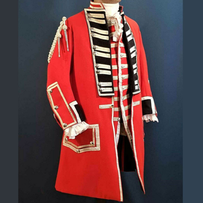Pre-owned Handmade Men Red British 60 Royal Regt Officer Coat, Inner Vest Is Not Included In Price