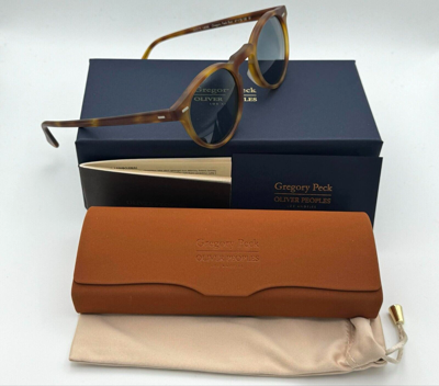 Pre-owned Oliver Peoples Oliver People Gregory Peck Sun Ov5217s 1483r8 - Semi Matte Lbr / Indigo Photch