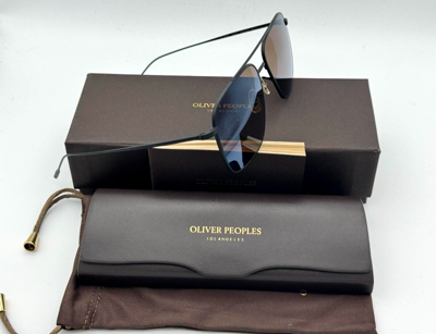 Pre-owned Oliver Peoples Dresner Ov1320st 5062g8 - Matte Black / Cognac Mirror Sunglasses
