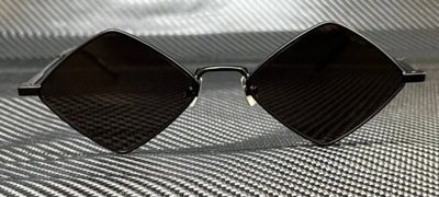Pre-owned Saint Laurent Sl 302 Lisa 002 Black Square Unisex 55 Mm Sunglasses In Gray