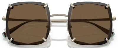 Pre-owned Tiffany & Co . Tf3089 602173 Sunglasses Women's Pale Gold/dark Brown Lenses 52mm