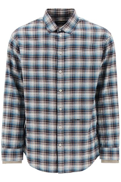 Shop Dsquared2 Check Shirt With Layered Sleeves In Multi-colored