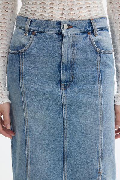 House Of Dagmar Denim Skirt In Light Blue