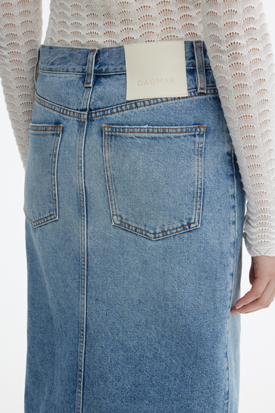 House Of Dagmar Denim Skirt In Light Blue