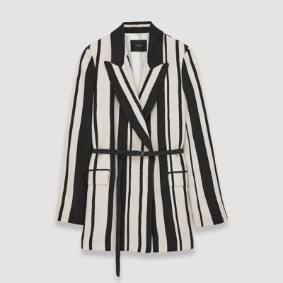 Shop Joseph Stripe Jenner Jacket In Oyster White/black