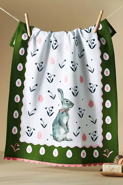 Shop Anthropologie Blossom Bunny Dish Towel In White