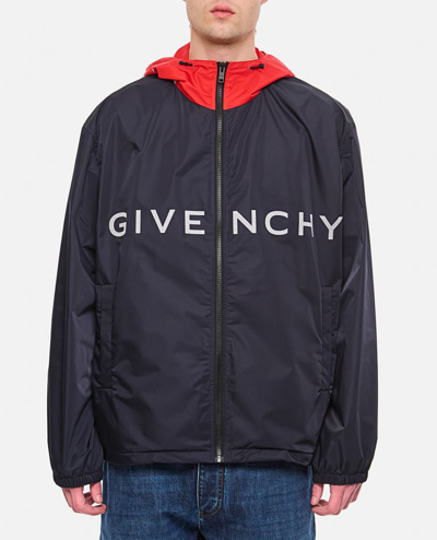 Shop Givenchy Windbreaker Jacket In Blue