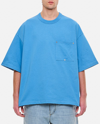 Bottega Veneta Heavy Japanese Jersey T-shirt In Sky Blue