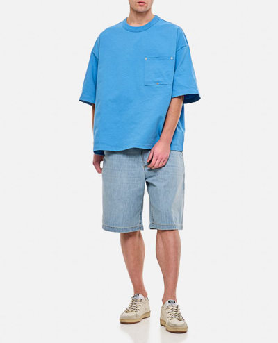 Shop Bottega Veneta Heavy Japanese Jersey T-shirt In Sky Blue