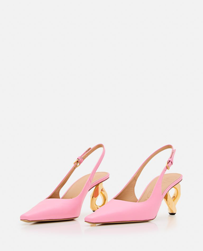 Shop Jw Anderson Chain Heel Slingback In Rose