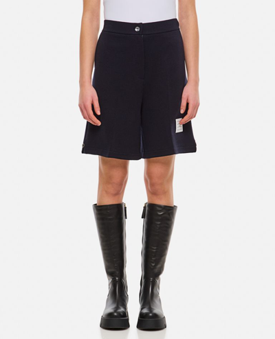 Thom Browne Logo-tag Bermuda Shorts In Blue