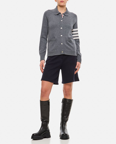 Thom Browne Logo-tag Bermuda Shorts In Blue