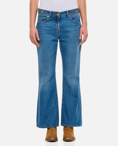 Shop Versace Slim Denim Pants In Blue