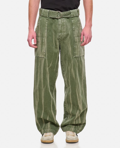 Shop Jw Anderson Wide Leg Cargo Trousers In Green