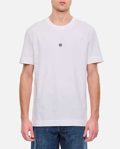 Givenchy T-shirt Slim En Coton Brodé 4g In White
