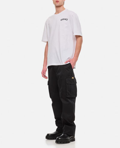 Shop Versace Cargo Pant Cotton Drill Fabric In Black