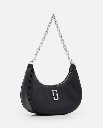 Shop Marc Jacobs The Curve Leather Half Moon Bag In Black