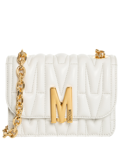 Shop Moschino M Crossbody Bag In White