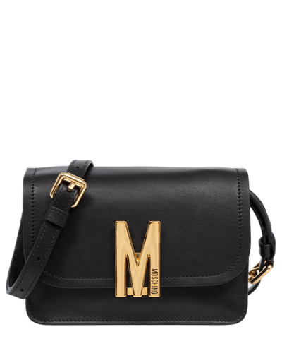 Shop Moschino M Crossbody Bag In Black