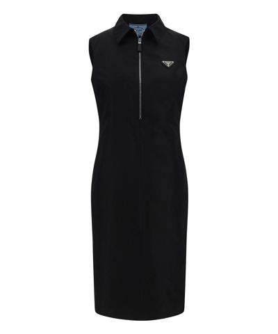 Shop Prada Mini Dress In Black