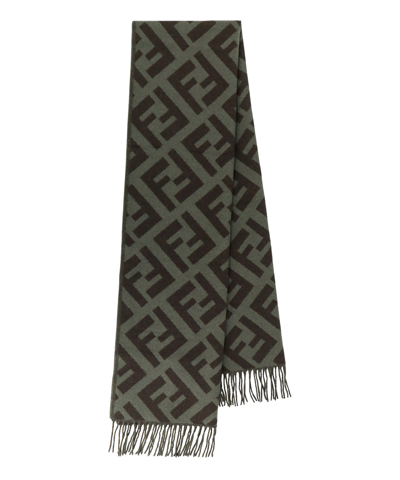 Shop Fendi Cashmere Scarf In Green