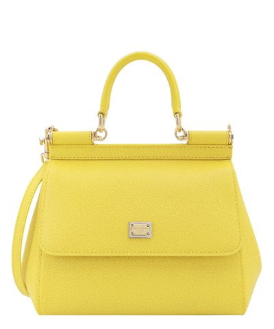 Shop Dolce & Gabbana Sicily Handbag In Yellow