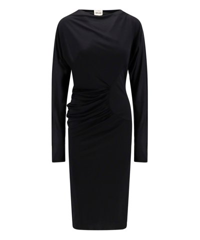 Shop Khaite Midi Dress In Black
