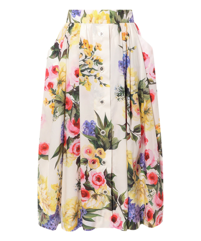Shop Dolce & Gabbana Midi Skirt In Multicolor