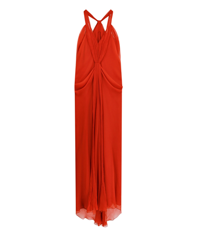 Shop Alberta Ferretti Long Dress In Red