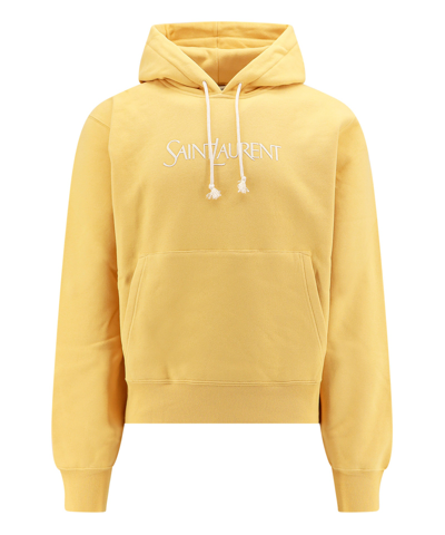 Shop Saint Laurent Hoodie In Yellow