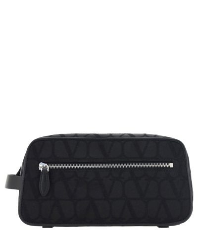 Shop Valentino Toile Iconographe Toiletry Bag In Black