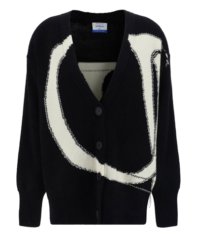Shop Off-white Cardigan In Black