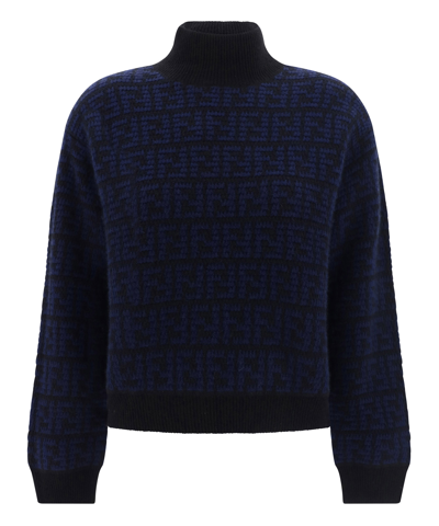 Shop Fendi Roll-neck Sweater In Black