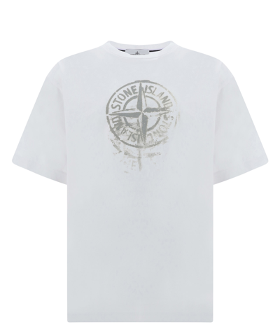 Shop Stone Island T-shirt In White