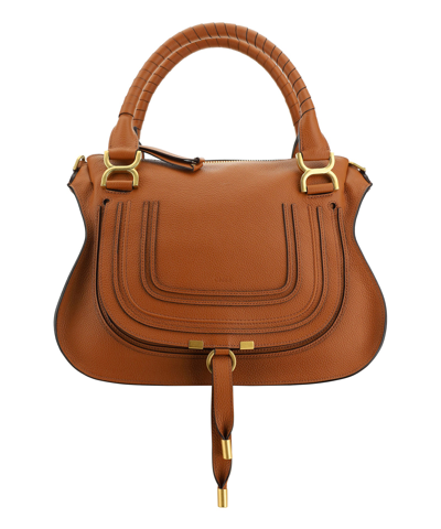 Shop Chloé Marcie Handbag In Brown