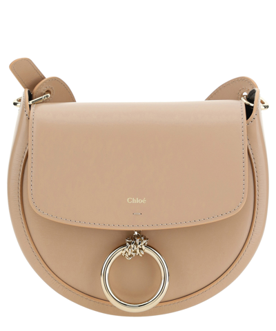 Shop Chloé Arlène Shoulder Bag In Beige