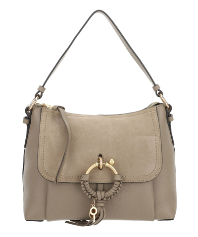 Shop Chloé Joan Shoulder Bag In Grey