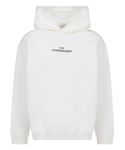 Shop Maison Margiela Hoodie In White