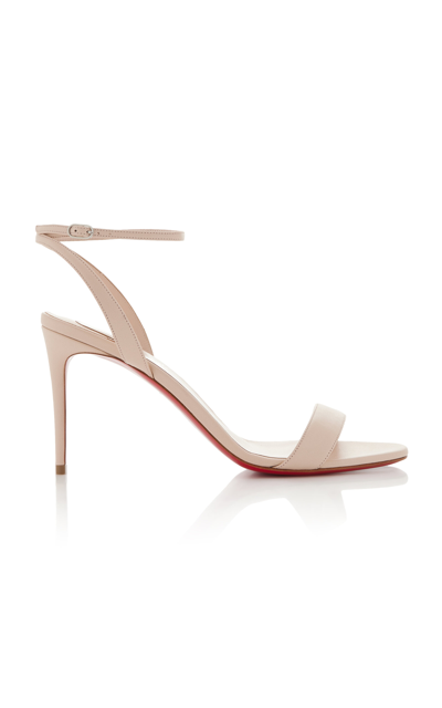 Shop Christian Louboutin Loubi Girl 85mm Leather Sandals In Neutral