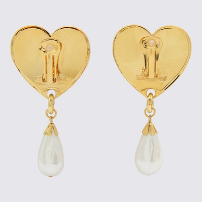 Shop Alessandra Rich Gold-tone Brass Earrings In Cry-gold
