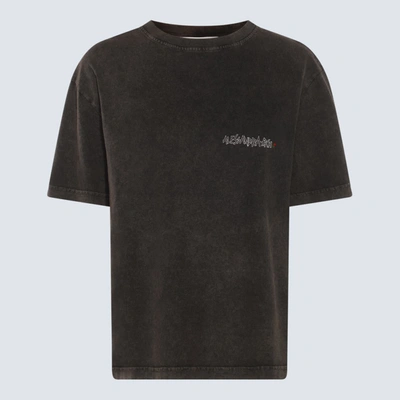 Shop Alessandra Rich Dark Grey Multicolour Cotton T-shirt