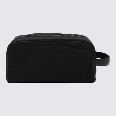 Shop Dolce & Gabbana Black Canvas And Leather Pouch Bag
