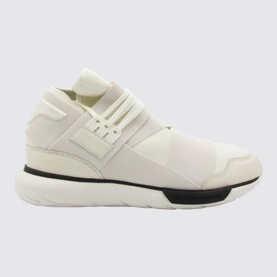Shop Y-3 Adidas White Canvas Sneakers In Off White/cream White/black