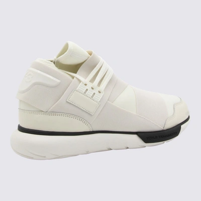 Shop Y-3 Adidas White Canvas Sneakers In Off White/cream White/black