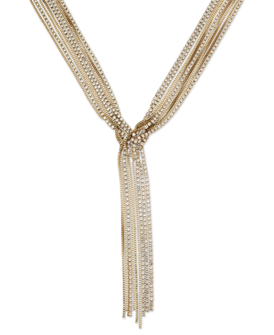 Shop Inc International Concepts Crystal Multi-chain Lariat Necklace, 19" + 3" Extender, Created For Macy's In Gold